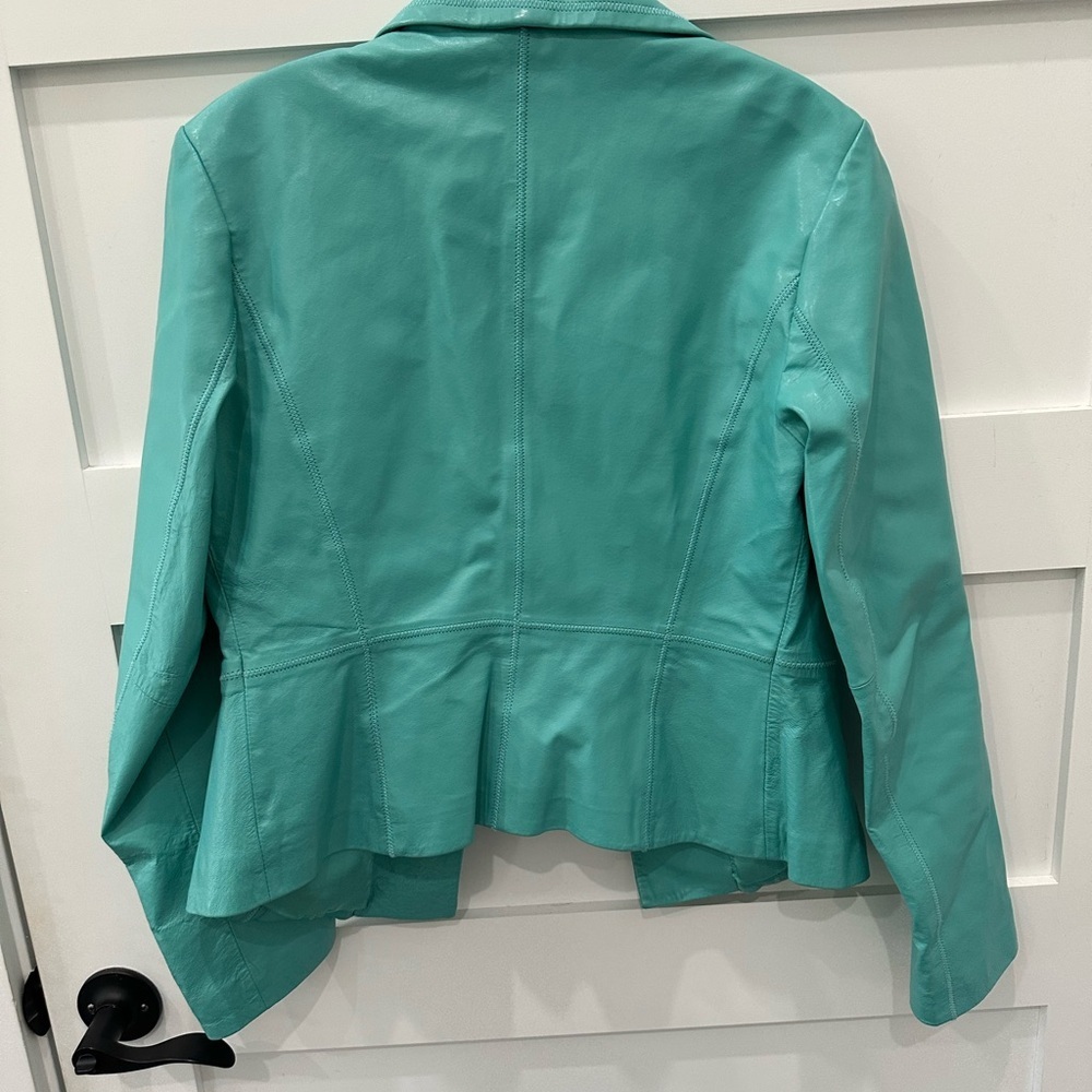 Wilson Leather Vintage Jacket, Teal Blue, Size Small - Picture 7 of 8
